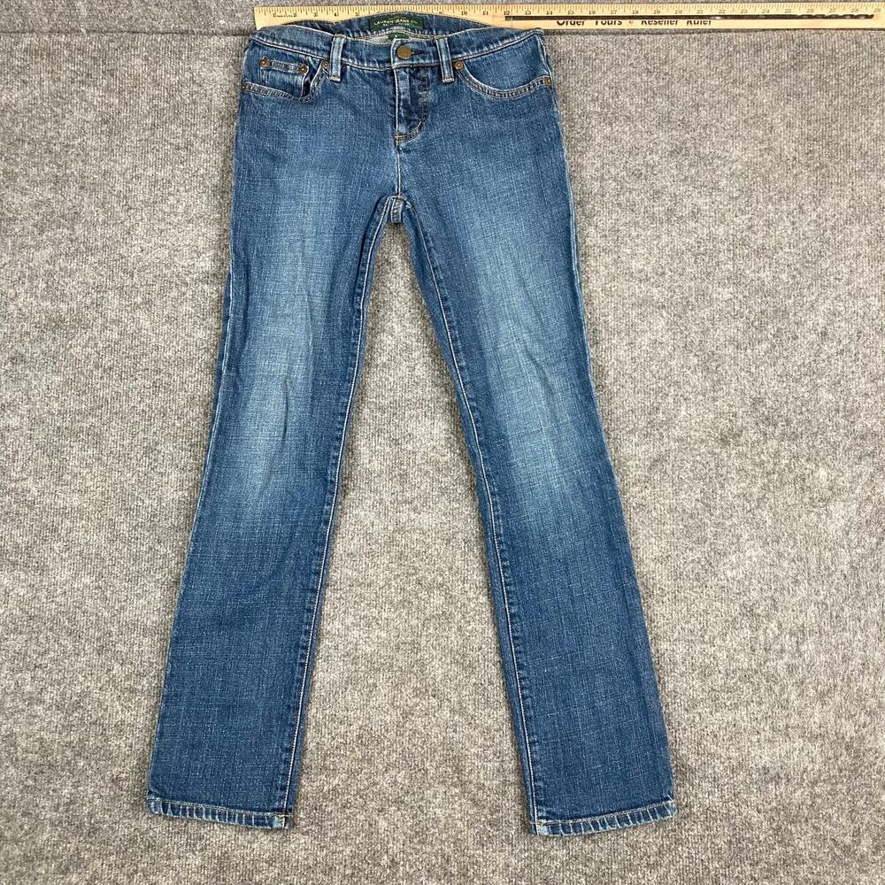 Lauren Ralph Lauren Jeans Womens Size 0 Blue Skinny Stretch Denim Mid‎ Rise